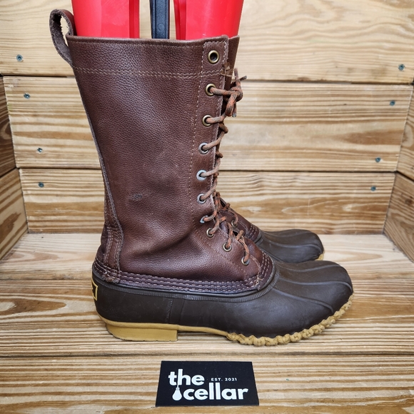 L.L. Bean Shoes Llbean Mens 9n Tall Brown Leather Eyelet Lace Up